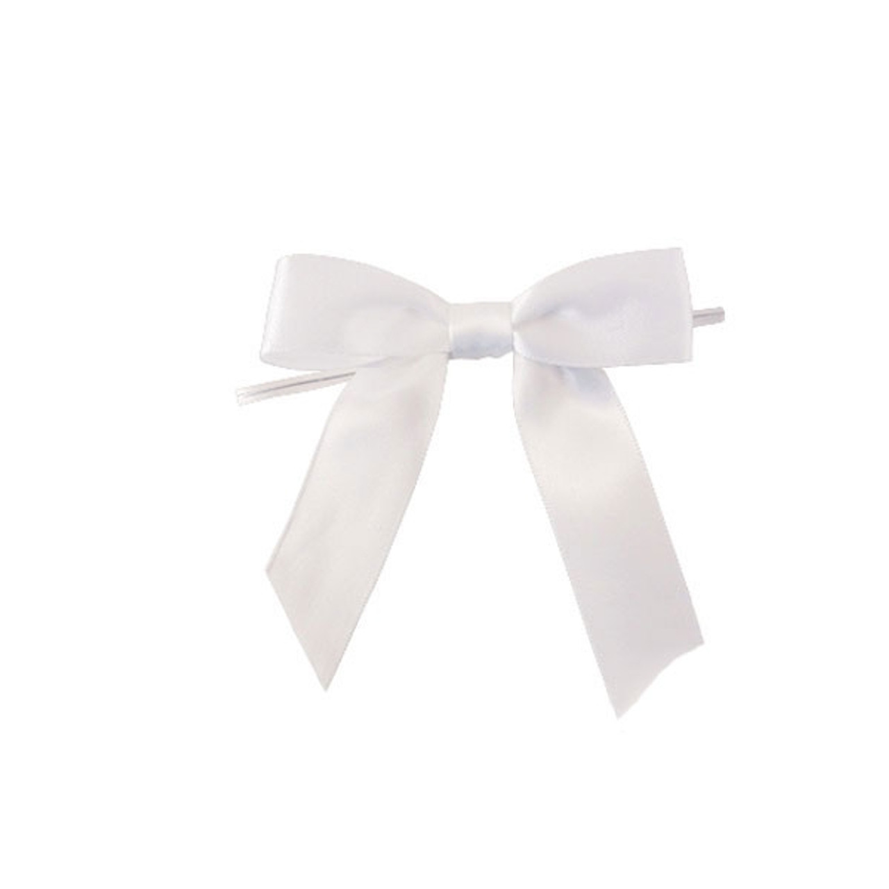 7/8 Pre-Tied Satin Twist Tie Bows - Black