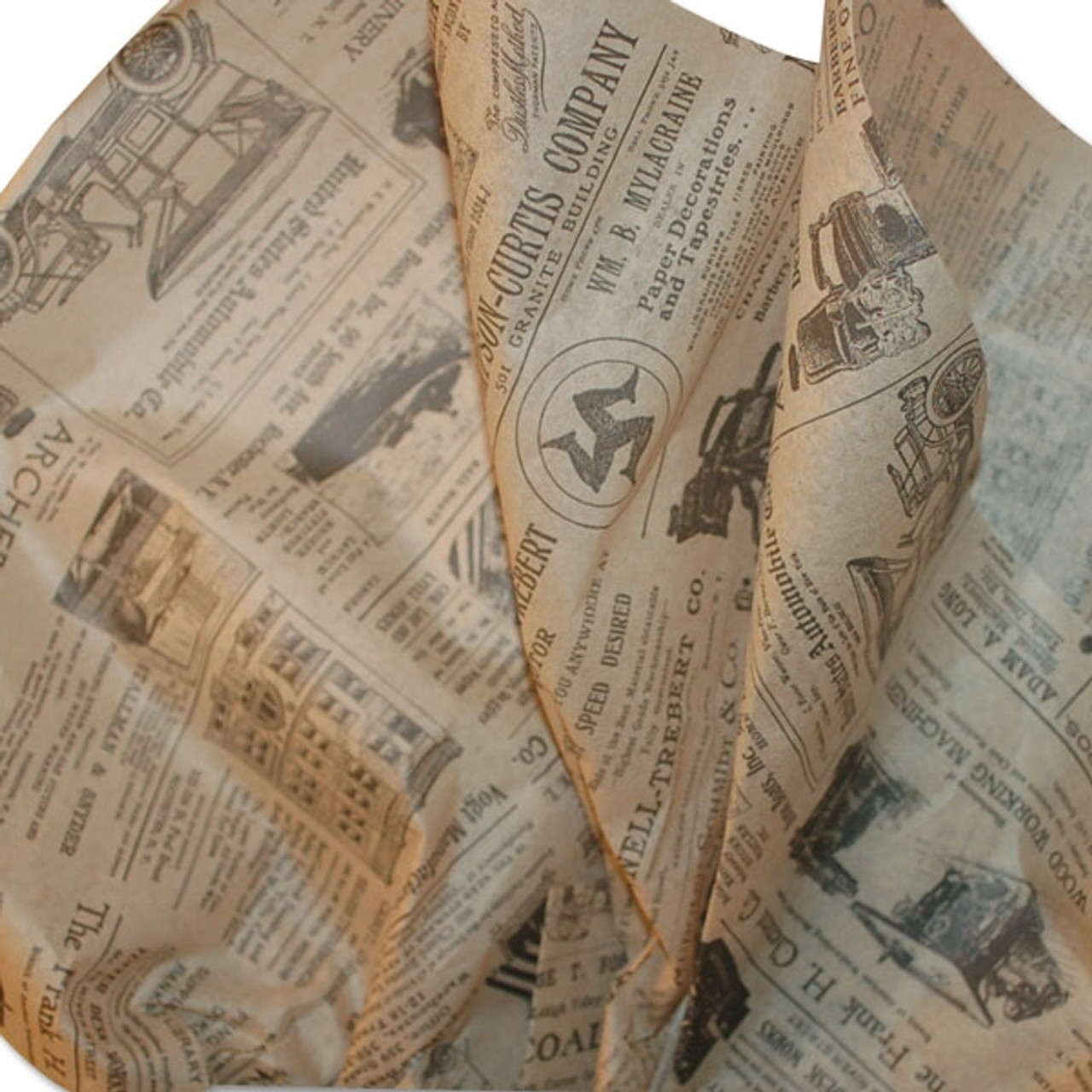 Tan Newsprint Tissue Paper