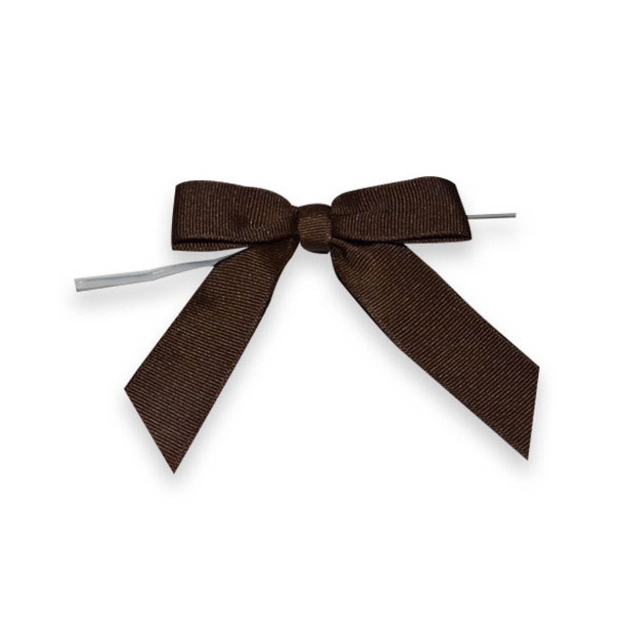 Forest Green Grosgrain Pre-tied Bow, 3.25” Bow, 5” Twist Tie, 7/8 Ribbon -  Pack of 50 Bows - Miss Cookie Packaging