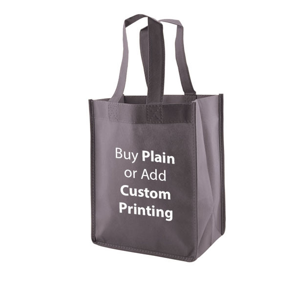 Charcoal NonWoven 8" x 5" x 10" Tote Bags 14" Handle