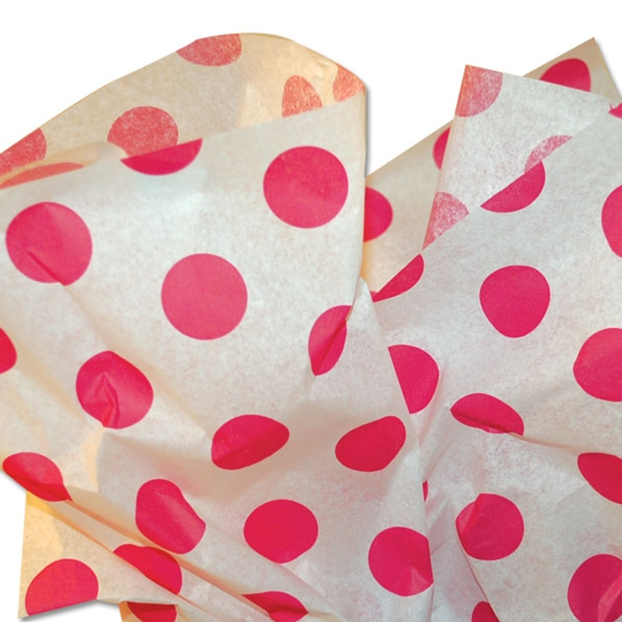 Hot Pink Dots Pattern Tissue Paper 20 x 30 Sheets - 240 / Pack