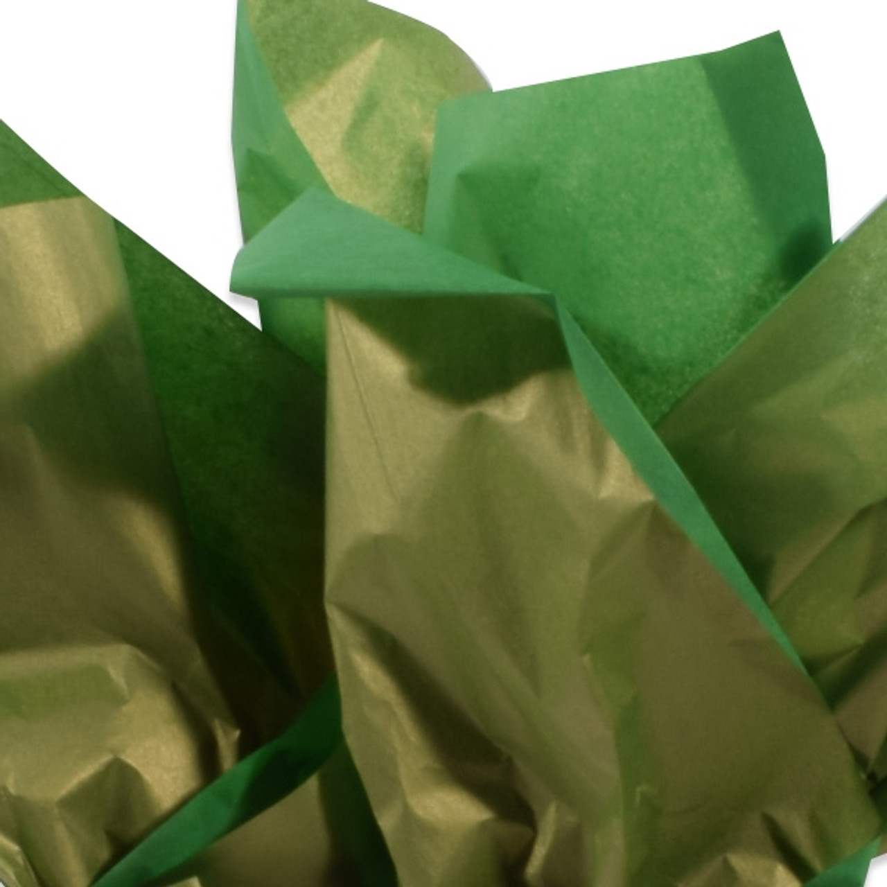 Gold Metallic and Dark Green tissue paper