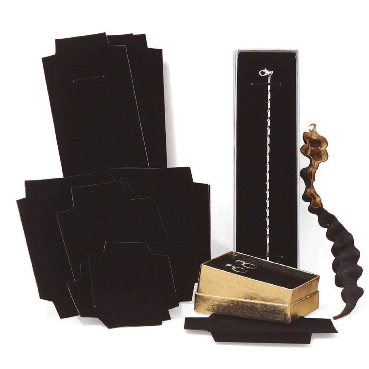 Jewelry Box Inserts - Black Flock Pads for Size 8 x 2 x 7/8 100/Pack