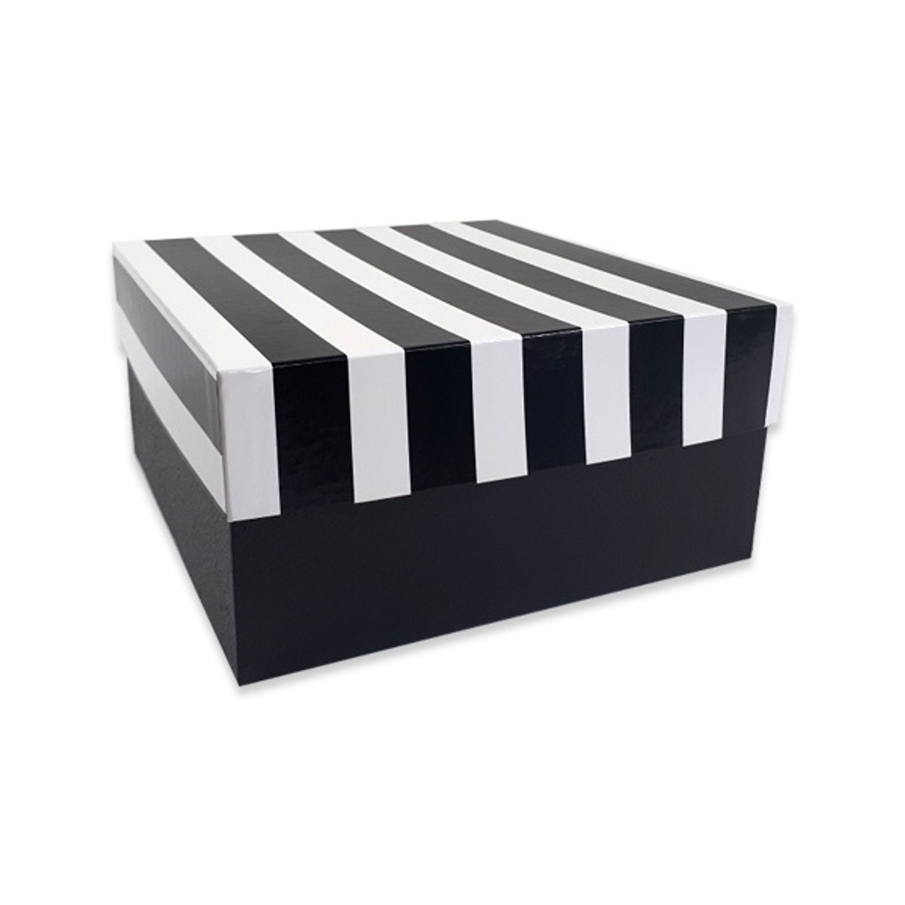 9 Black White Stripe Pattern Rigid Set Up Boxes for Curated Gifts