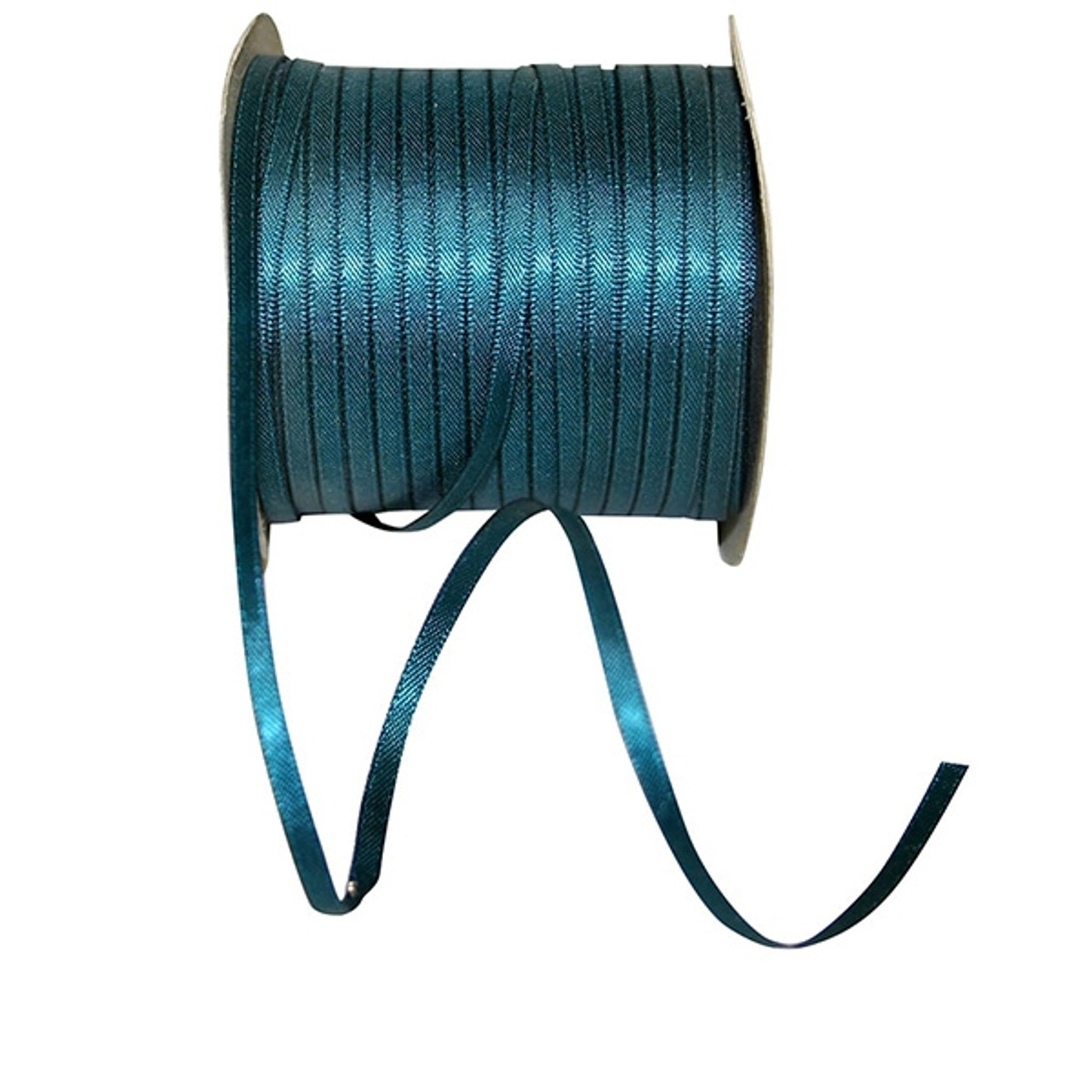 1/8 width Dainty Double Face Satin Ribbon -Teal