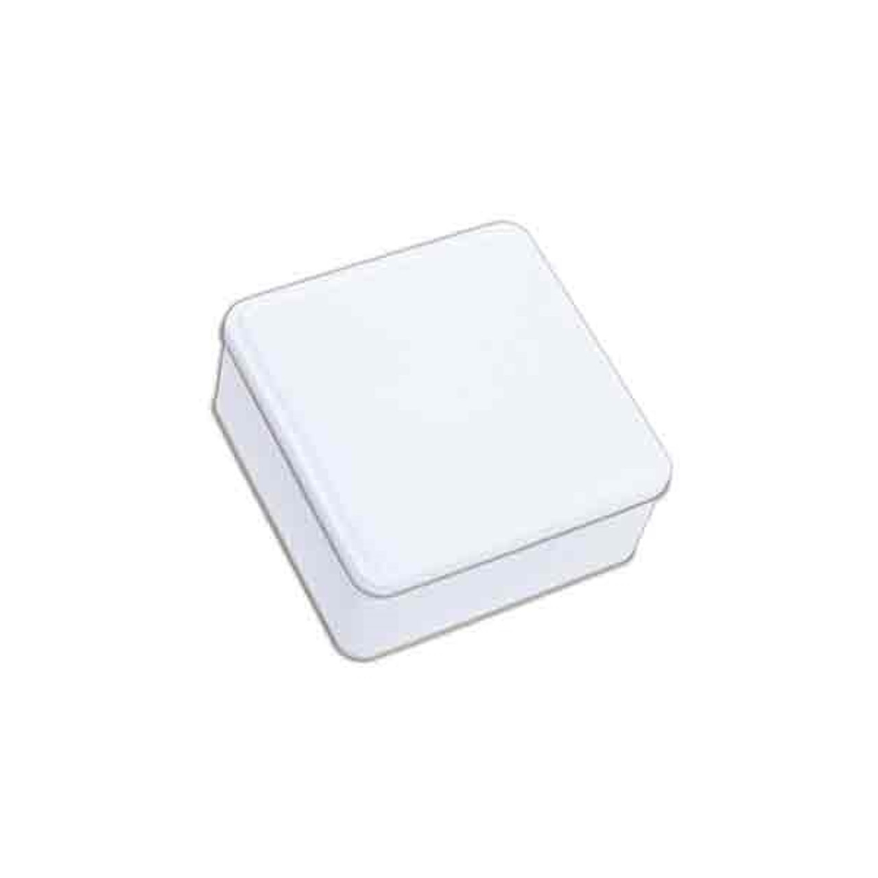 Square Cookie Tins - 6-1/8 x 6-1/8 x 2-5/8 - White - 24 Tins/Pack