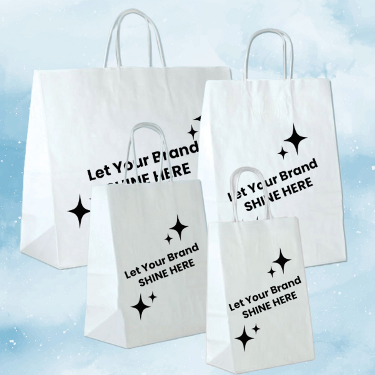 Branded White Kraft Paper Bags