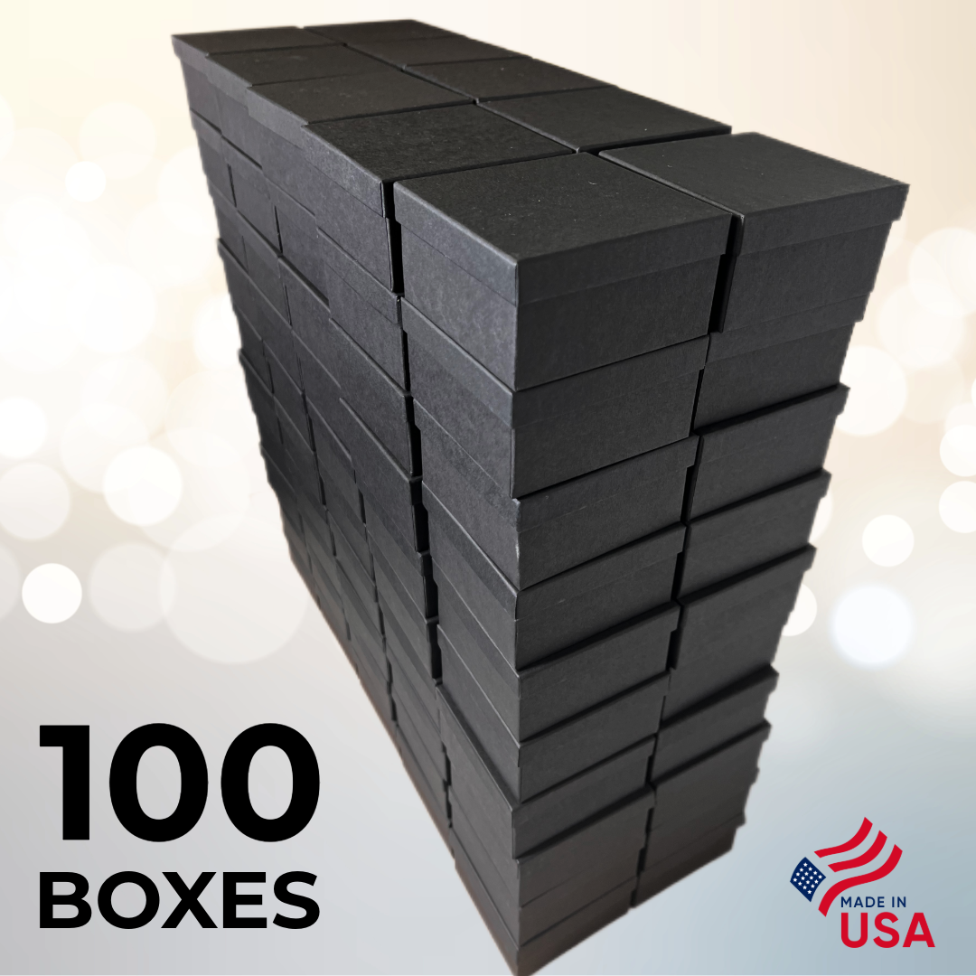 Matte Black Jewelry Boxes - 3-1/2