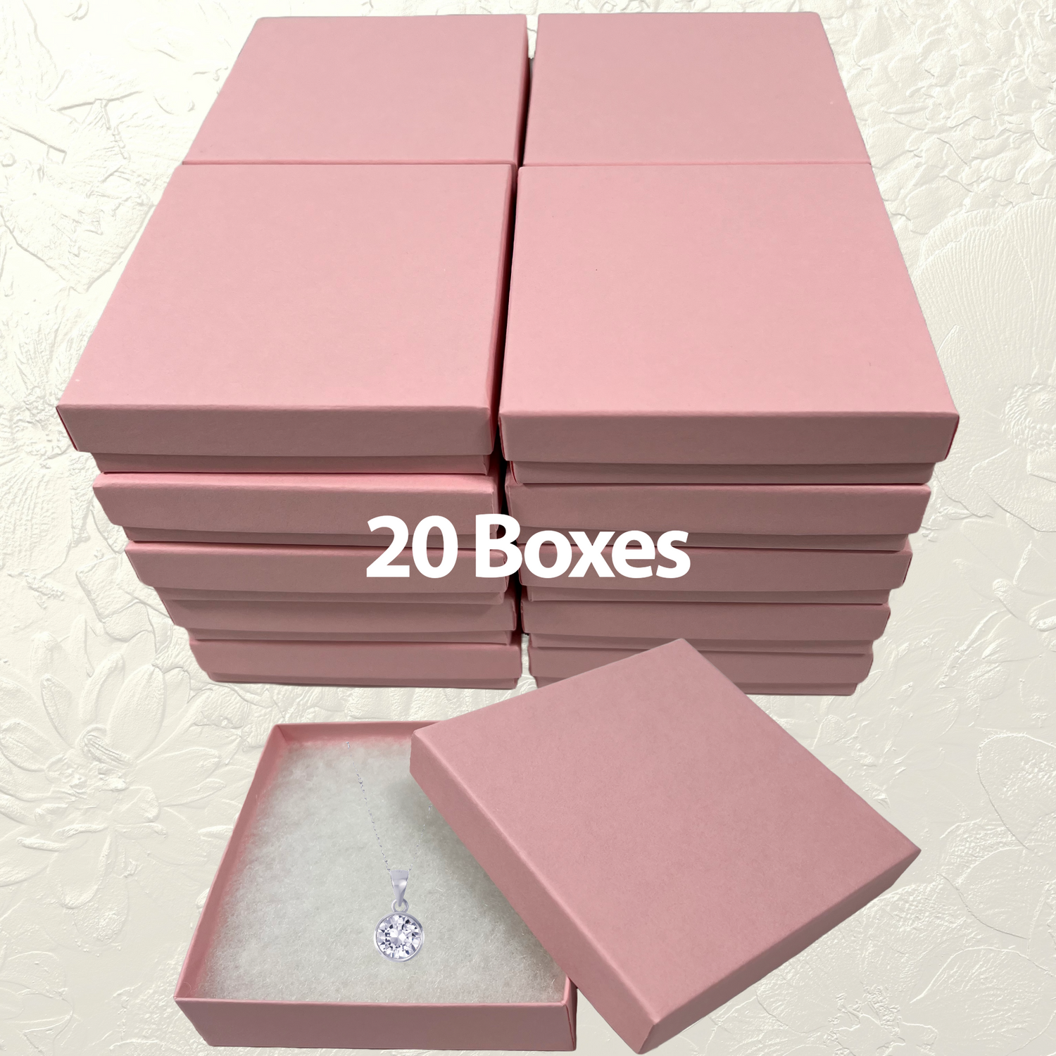 Pink Kraft Jewelry Boxes - 3-1/2