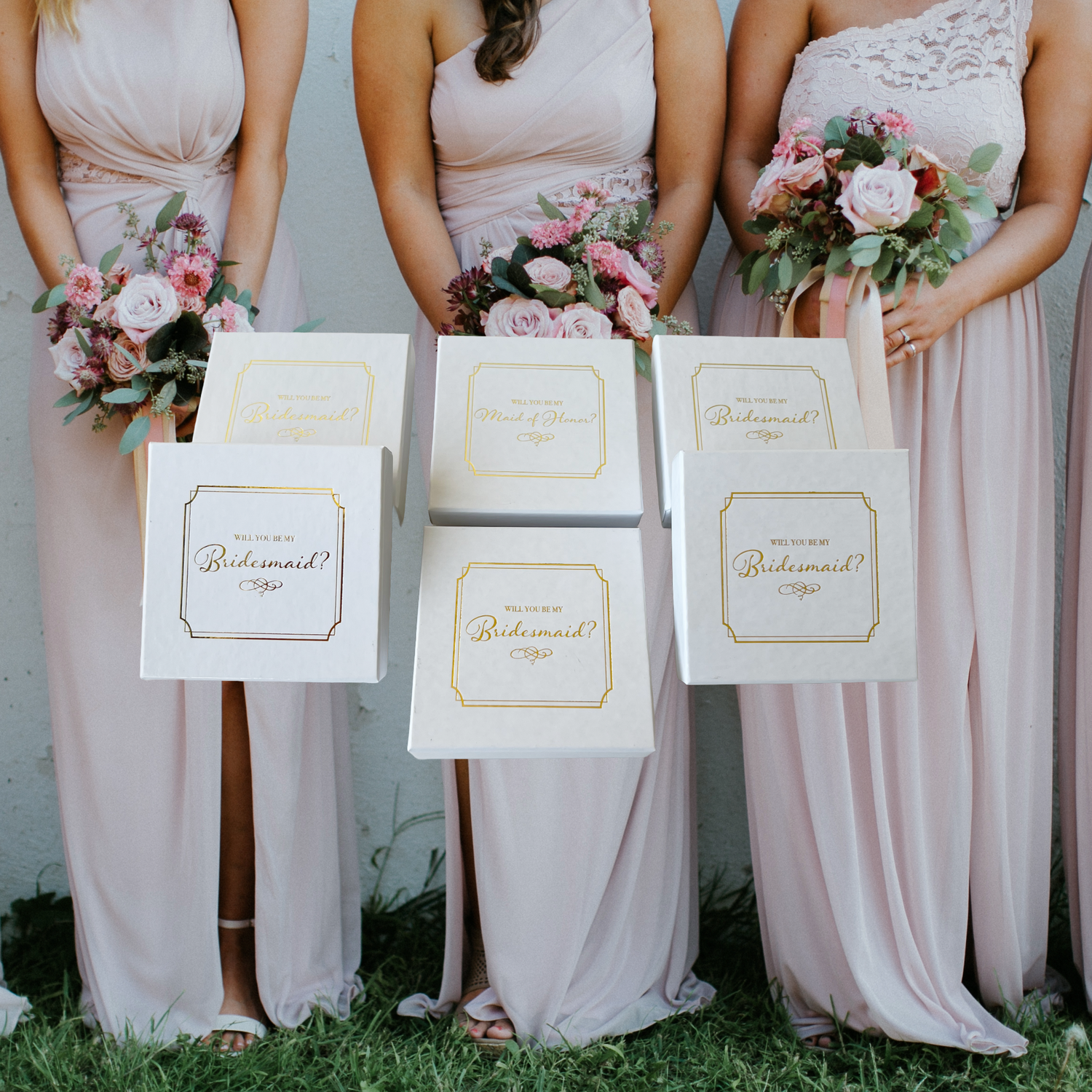 Bridesmaid Proposal Jewelry Boxes - 3-1/2" x 3-1/2" x 7/8" - 20 Boxes/Starter Pack Bridesmaid Proposal Jewelry Boxes - 3-1/2" x 3-1/2" x 7/8" - 20 Boxes/Starter Pack