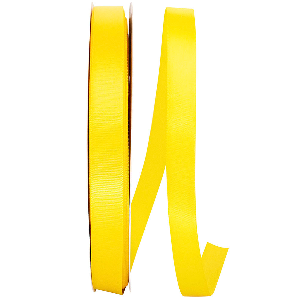 Single Face Satin Ribbon - Yellow 5/8