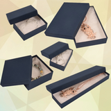 Matte Navy Blue Jewelry Boxes - 8 Sizes