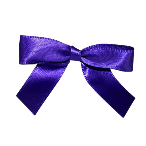 Pre-Tied Satin Twist Tie Bows - Purple Haze