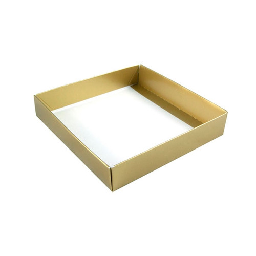Candy Box Bases - 8 oz. Gold Lustre Square