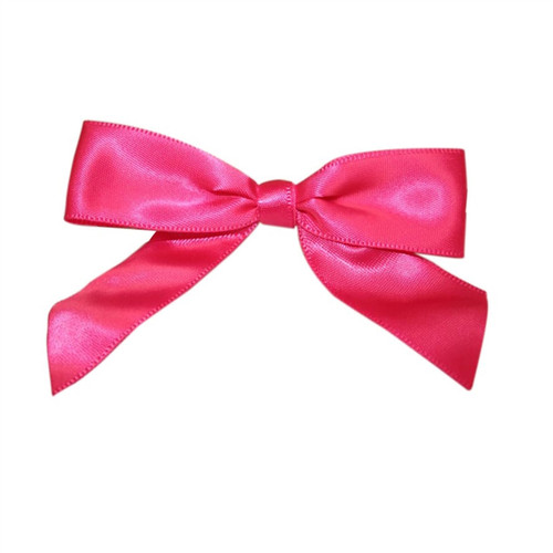Pre-Tied Satin Twist Tie Bows - Shocking Pink