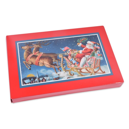 1 lb. Box Covers-1 Layer-Vintage Santa's Sleigh