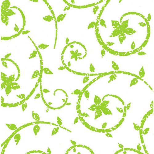 Wholesale Floral Counter Rolls - Deco Swirl Spring Green Pattern
