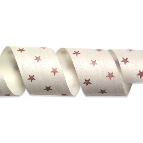 Rose Gold Stars Cotton Curling Ribbon