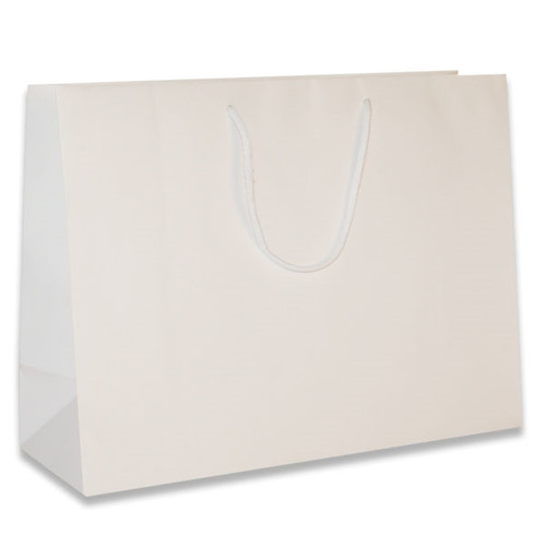 White Medium Eurotote Bags-Matte Laminated