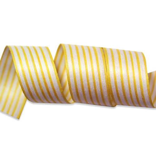 Jonquil Yellow Stripes Cotton Curling Ribbon