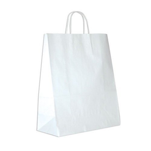 White Kraft Paper Shopping Bags, Gazelle Size
