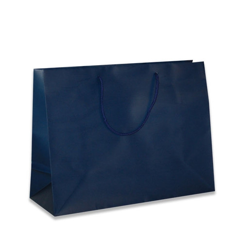 Navy Medium Wide Eurotote Bags-Matte Laminated