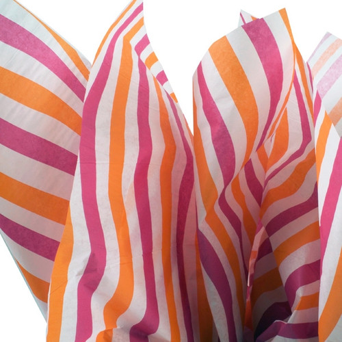 Hot Waves Cerise & Orange Patterned Tissue Paper