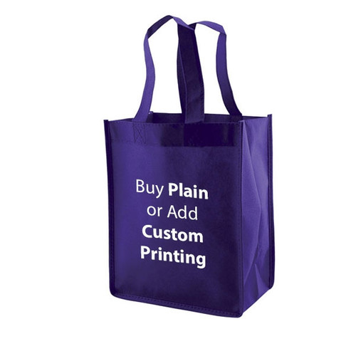 Royal Blue Non-Woven 8" x 5" x 10" Tote Bags - 14" Handle
