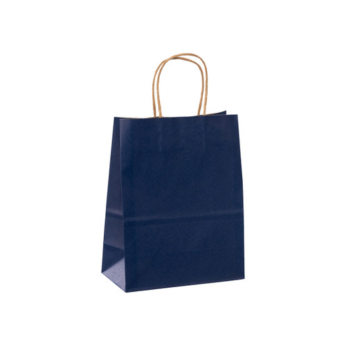 Navy Blue Paper Bags - 8" x 4" x 10"  - 250 Bags