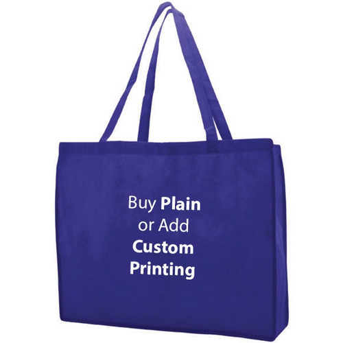 Royal Blue Non-Woven 20" x 6" x 16" Tote Bags - 28" Handle