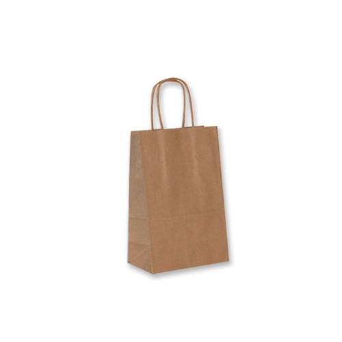 Toucan 100% Recycled Kraft Paper Shopping Bags: 5-1/4" x 3-1/2" x 8" - 250 Bags