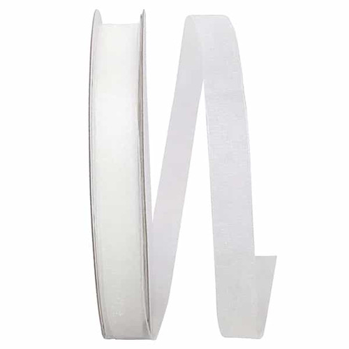 100 Yards - 5/8" White Chiffon Sheer Ribbon