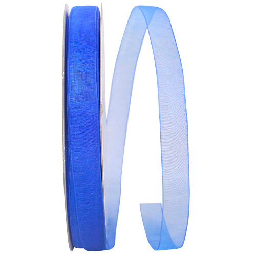 100 Yards - 5/8" Royal Blue Chiffon Sheer Ribbon