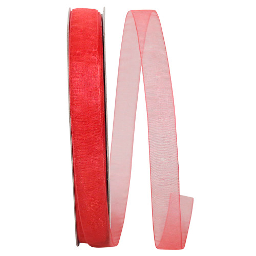 100 Yards - 5/8" Watermelon Chiffon Sheer Ribbon