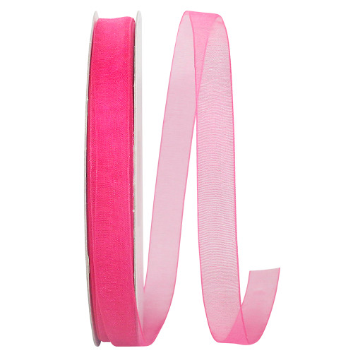 100 Yards - 5/8" Shocking Pink Chiffon Sheer Ribbon