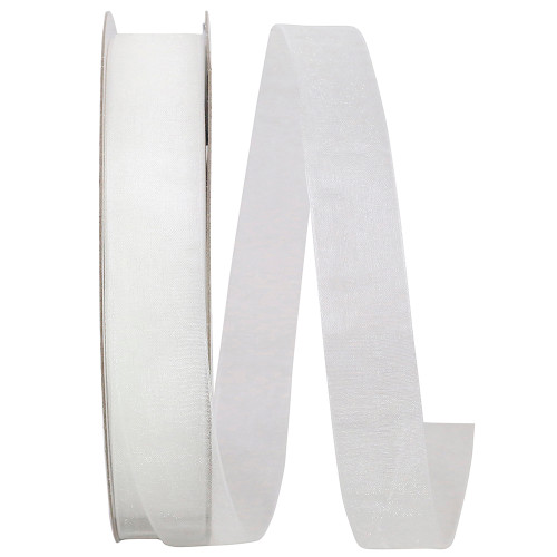 100 Yards - 7/8" White Chiffon Sheer Ribbon