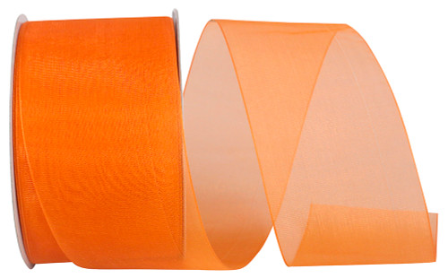 2-1/2" Tropical Orange Chiffon Sheer 50 Yards/Roll