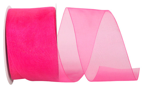 2-1/2" Shocking Pink Chiffon Sheer 50 Yards/Roll