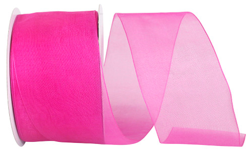 2-1/2" Fuchsia Chiffon Sheer 50 Yards/Roll