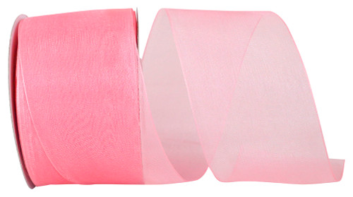 2-1/2" Rose Pink Chiffon Sheer 50 Yards/Roll