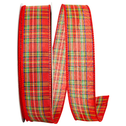 Traditional Wired Plaid Value Roll - 1.5" x 50 Yards/Roll