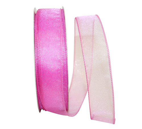 Sheer Lovely Azalea Wired Ribbon - 1.5" x 50 Yards/Roll