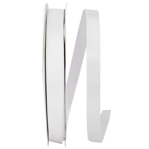 100 Yards - 5/8"  White Double Face Satin Ribbon