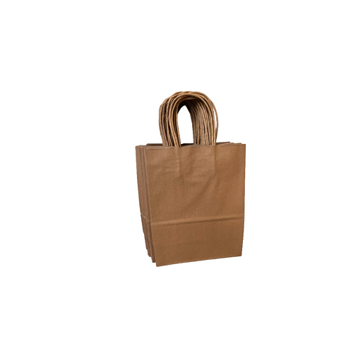 Mini Pack - Recycled Kraft Paper Bags: 5-1/4" x 3-1/2" x 8" - 25 Bags
