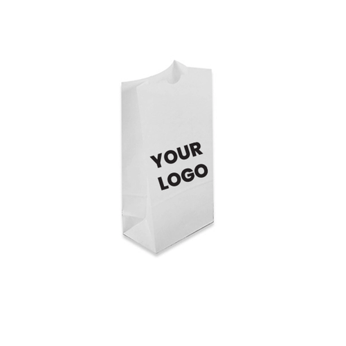 Custom Branded 4 lb. SOS Paper Bags - White Kraft - 5000 Bags Minimum