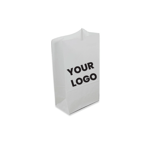 Custom Branded 6 lb. SOS Paper Bags - White Kraft - 5000 Bags Minimum