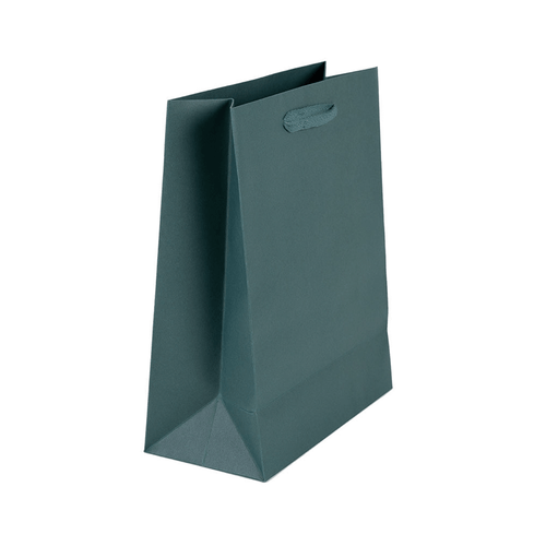 100 Bags - Spruce Green Eco Euro Paper Bags with Twill Handles10 x 5 x 13