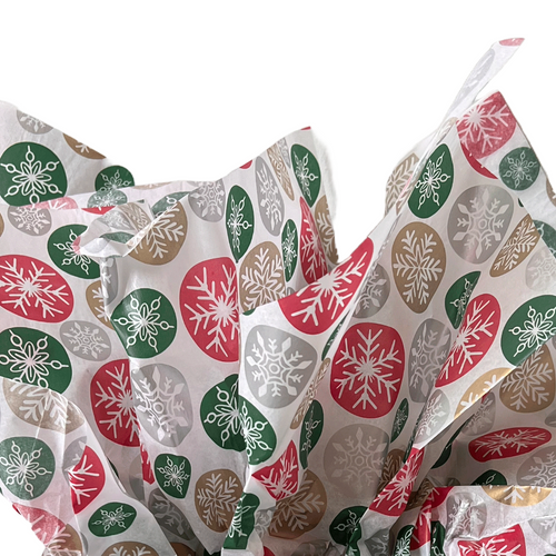 Holiday Flakes New Patterned Tissue Paper 20" x 30" Sheets - 240 / Pack