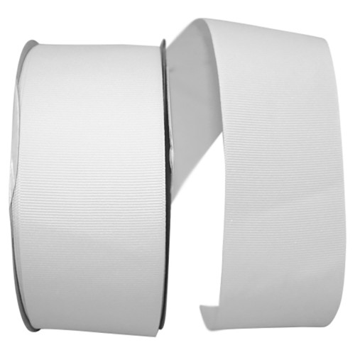 2-1/4" Grosgrain Ribbon - White - 50 Yards/Roll