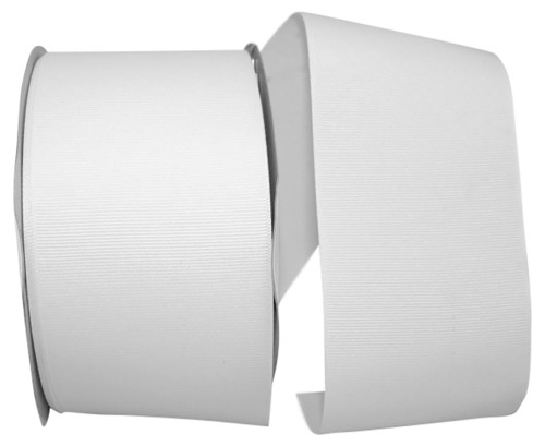 3" Grosgrain Ribbon - White - 50 Yards/Roll - Bulk Discounts